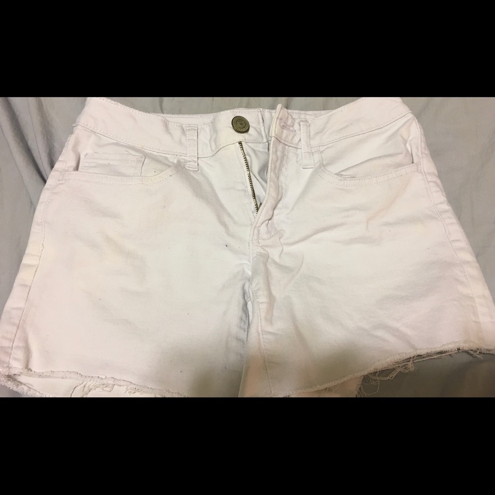 White denim shorts